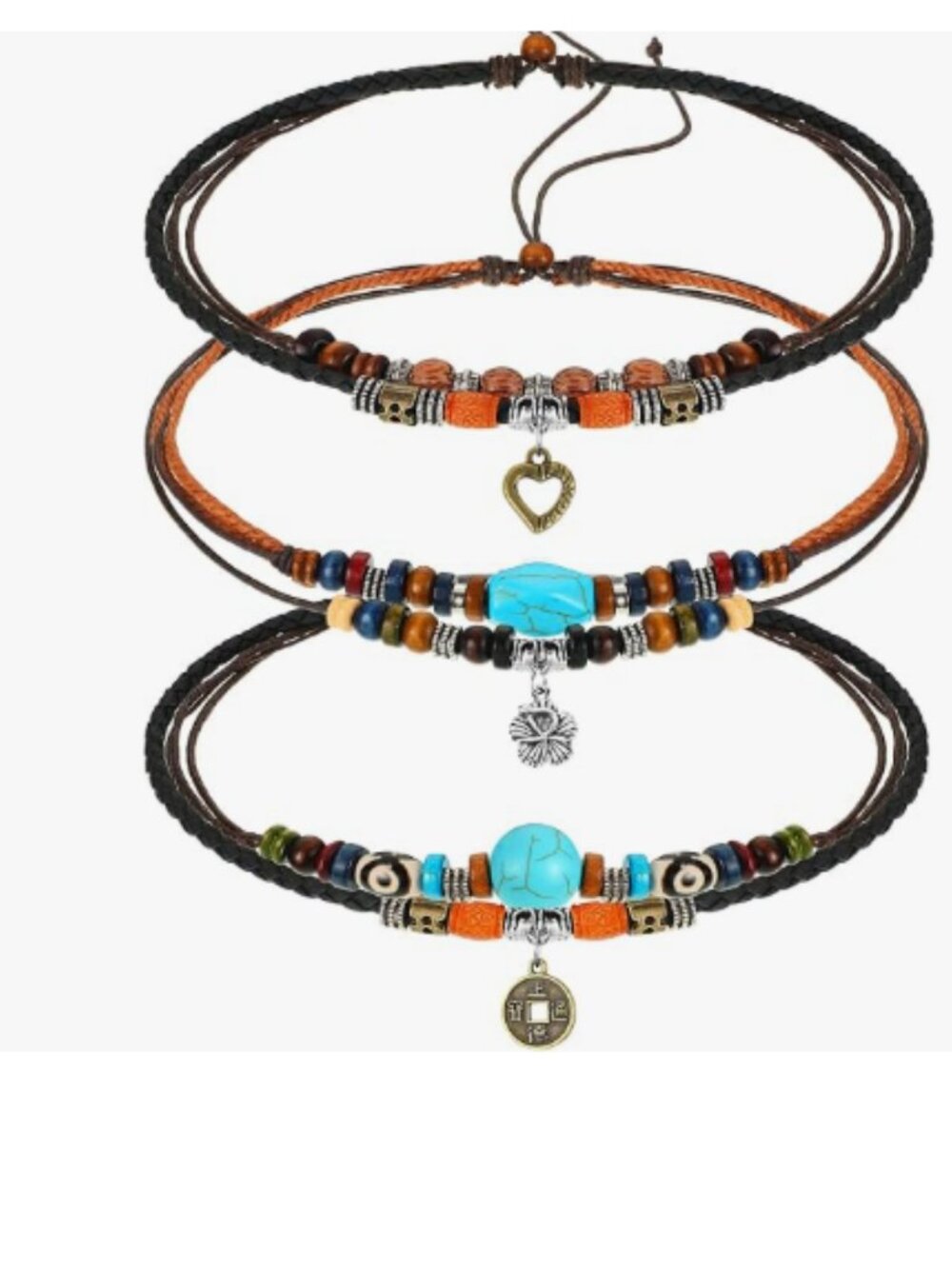 3PC Boho Western Layered Choker Necklace Set